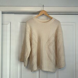 Bell sleeve off white sweater (small)
